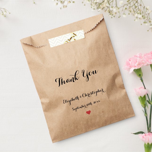 Custom DIY Elegant Script Thank You Wedding Party Favour Bag (Sealed)