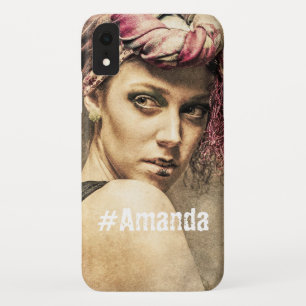 Custom DIY Monogrammed cute photo woman art chic iPhone XR Case