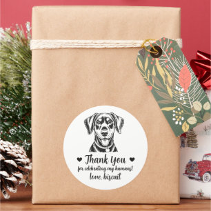 Custom Doberman Dog Wedding Favour Stickers