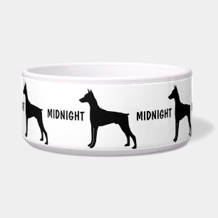 Custom Doberman Pinscher Dog Bowl