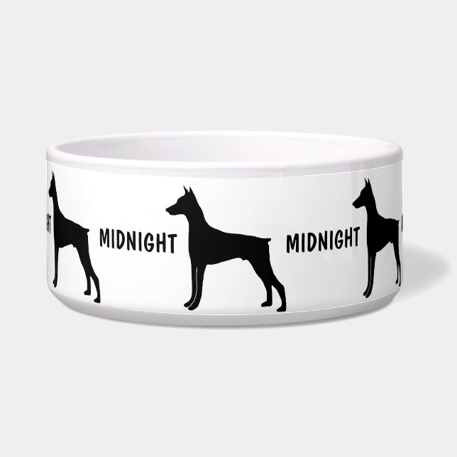Custom Doberman Pinscher Dog Bowl (Front)