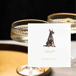 Custom Doberman Pinscher Pet Wedding Napkins