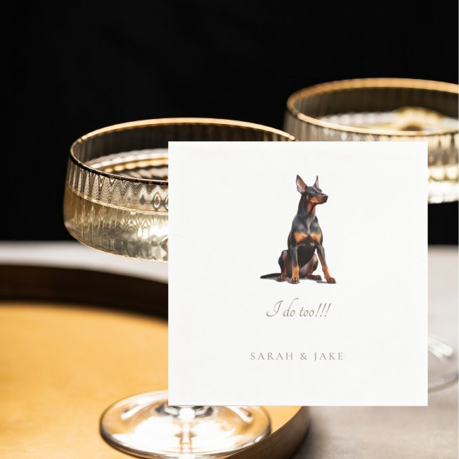 Custom Doberman Pinscher Pet Wedding Napkins (Creator Uploaded)