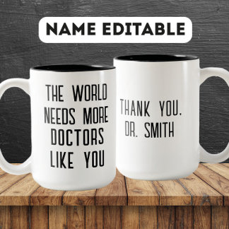 Custom Doctor Appreciation Gift – Thank You Two-Tone Coffee Mug