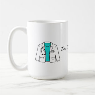 Custom Doctor Coat Mug   Stethoscope Outline 