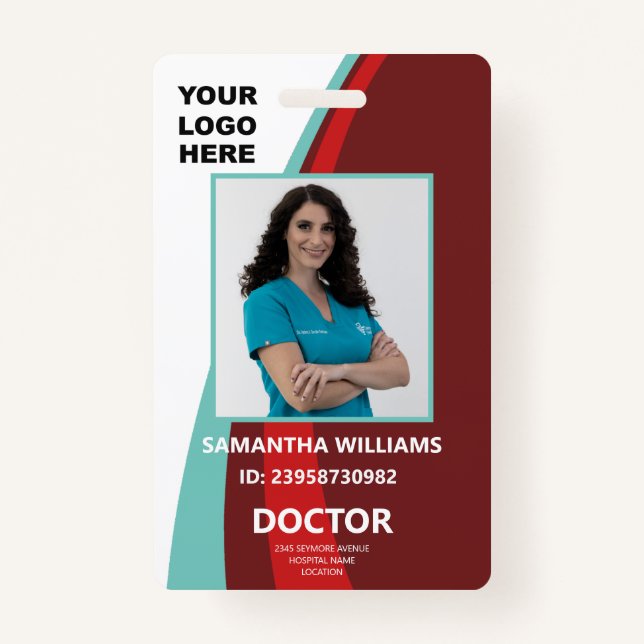 Custom Doctor ID Employee Name ID Badge (Front)