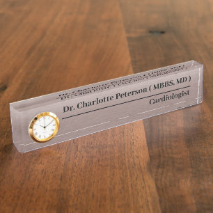  Custom Doctor Metallic Brown Nameplate