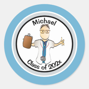 Custom Doctor or Nurse Medical Graduation  Classic Round Sticker