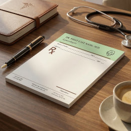 Custom Doctor Prescription RX Pad Editable 5.5 x 6