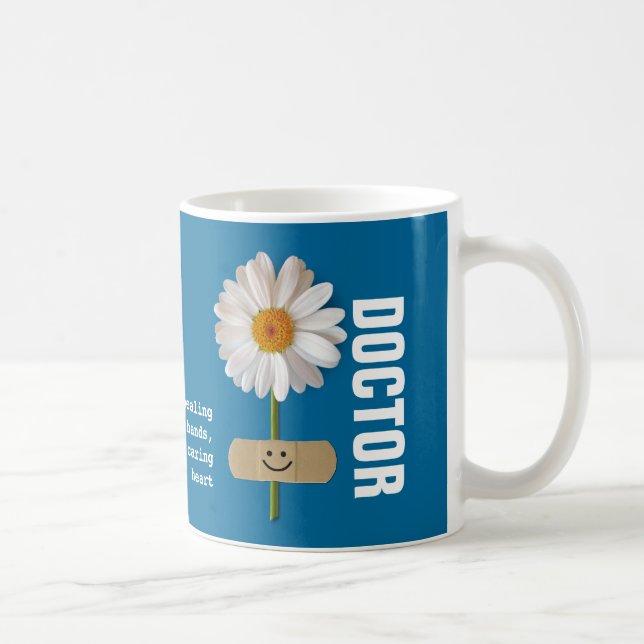 Custom Doctor's Name Smiling Daisy Gift Mugs (Right)