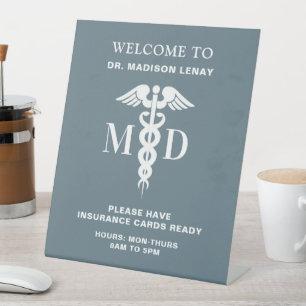 Custom Doctors Office Business Hours Custom Name Pedestal Sign
