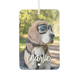 Custom Dog 2 Photo Cool Pet Name Car Air Freshener