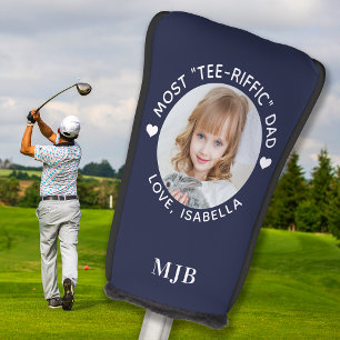 Custom Dog Best Dad Ever Blue Photo Golf Head Cover