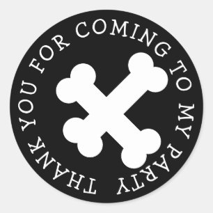 Custom dog bone party stickers for pet animal