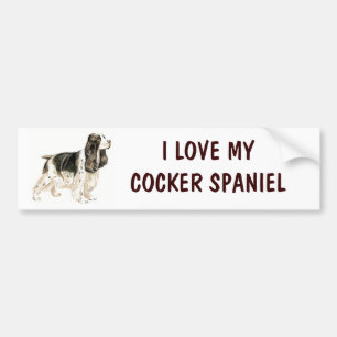 Custom Dog Breed  I LOVE MY COCKER SPANIEL Bumper Sticker