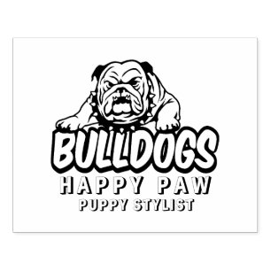 Custom Dog Bulldog Portrait Stamp,happy paw Rubber Stamp