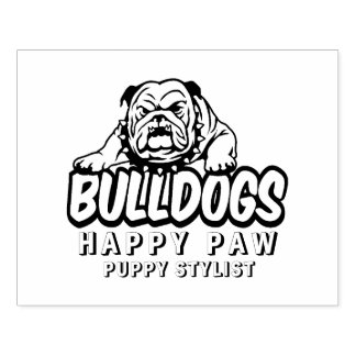 Custom Dog Bulldog Portrait Stamp,happy paw Rubber Stamp