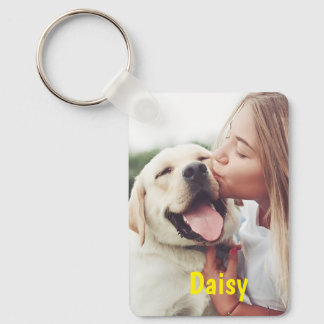 Custom Dog Cat Photo Name Girls Love Pets Key Ring