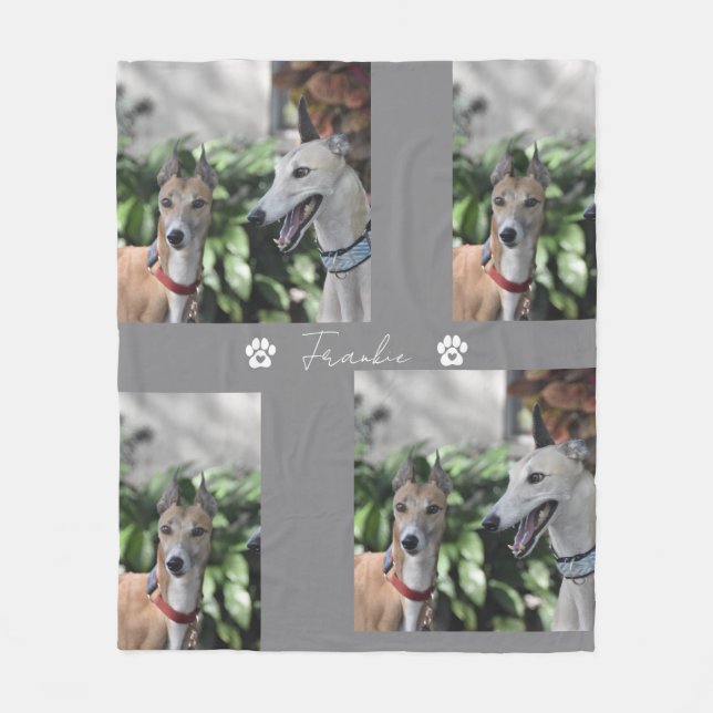 Custom Dog Cat Picture Bedding Blanket With Text,  (Front)