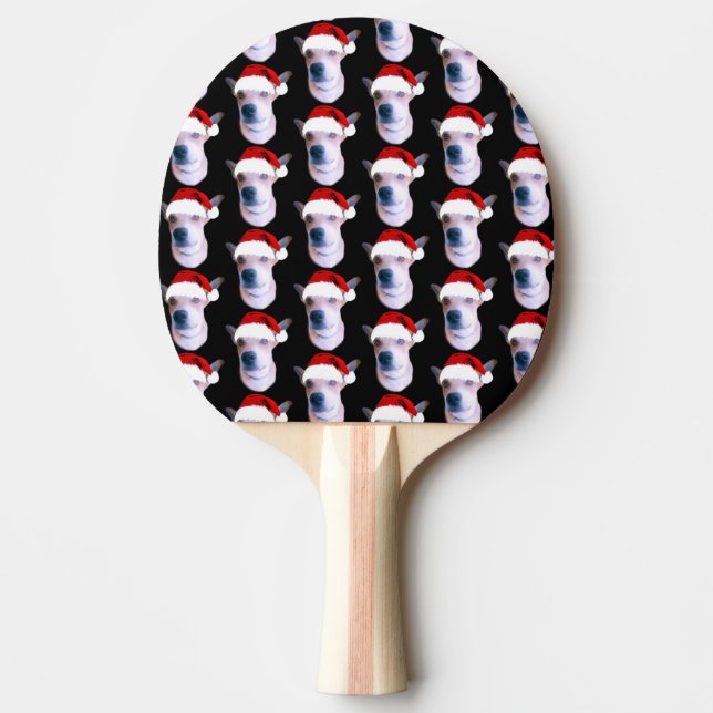 Custom Dog Christmas Photo Ping Pong Paddle (Front)