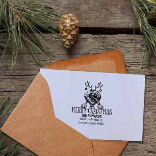 Custom Dog Christmas Return Address Rubber Stamp