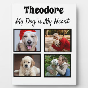 Custom dog collage - with four photos plaque