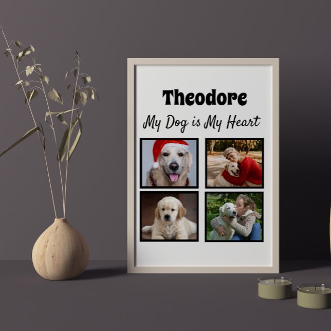 Custom dog collage - with four photos poster (Creator Uploaded)