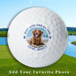 Custom Dog Dad Modern Pet Photo Personalised Golf Balls<br><div class="desc">Best Dad By Par ... Two of your favourite things , golf and your dog ! Now you can take your best friend with you as you play 18 holes . Customise these golf balls and golf accessories with your dogs favourite photo and name . Great gift to all golf...</div>