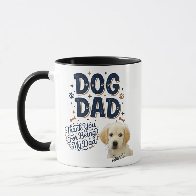 Custom Dog Dad Mug - Thank You For Being Dad (Left)