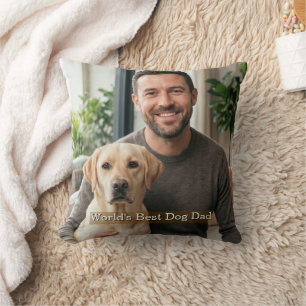 Custom Dog Dad Photo Fathers Day Cushion