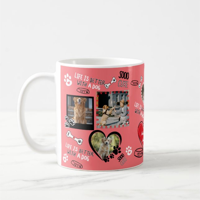 Custom Dog Face Mug, Personalised Dog Photo Coffee Mug (Left)