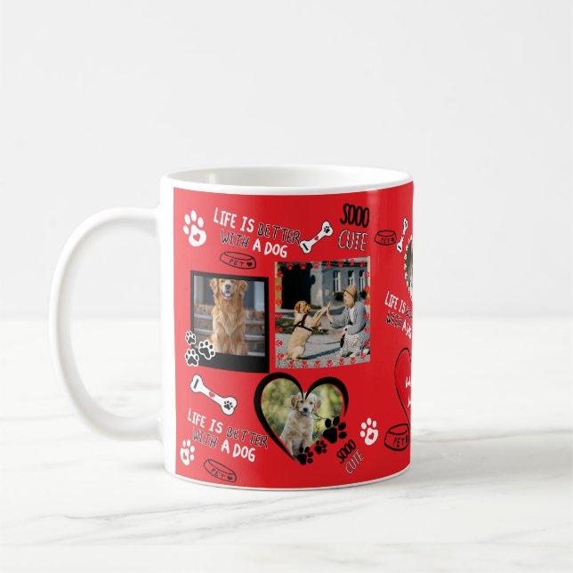 Custom Dog Face Mug, Personalised Dog Photo Coffee Mug (Left)
