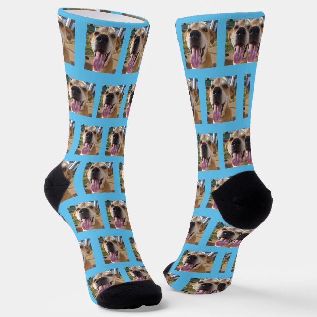 Custom Dog Face Pet Photo Socks (Angled)