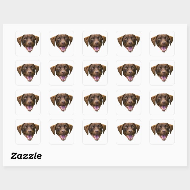 Custom Dog Face Sticker, Dog Lover Gifts, Dog Mum Square Sticker (Sheet)