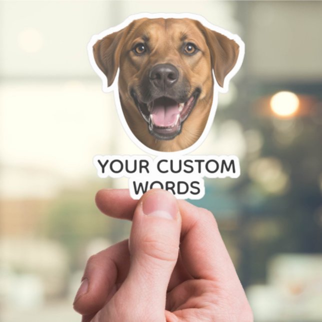 Custom Dog Face with Personalised Photo & Text (Creator Uploaded)