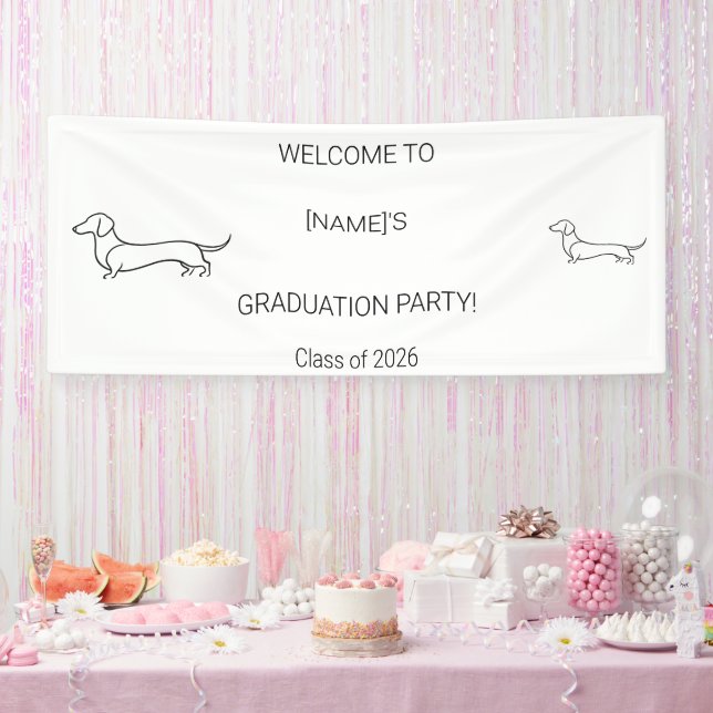 Custom Dog Graduate Welcome Banner | Photo & Breed (Party)