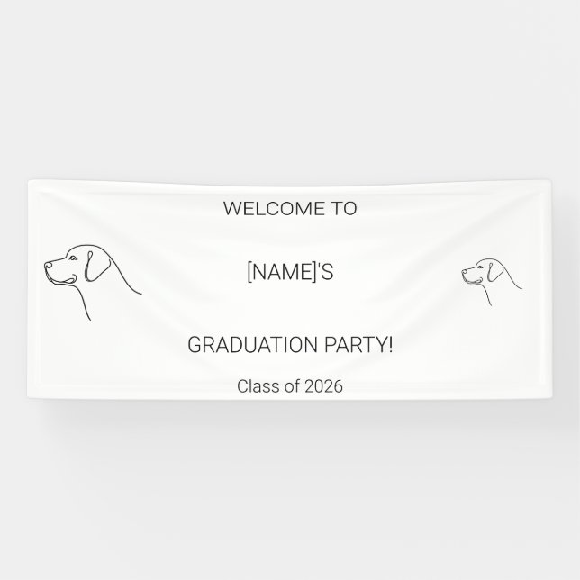 Custom Dog Graduate Welcome Banner | Photo & Breed (Horizontal)
