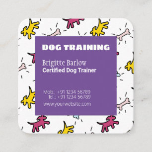 Custom Dog Graffiti Style Background Square Business Card