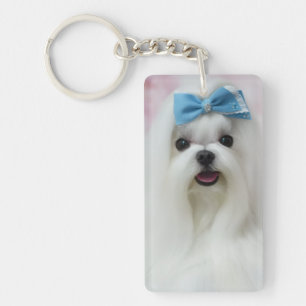 Custom Dog Keychain 2 Photo Upload Cute Pet