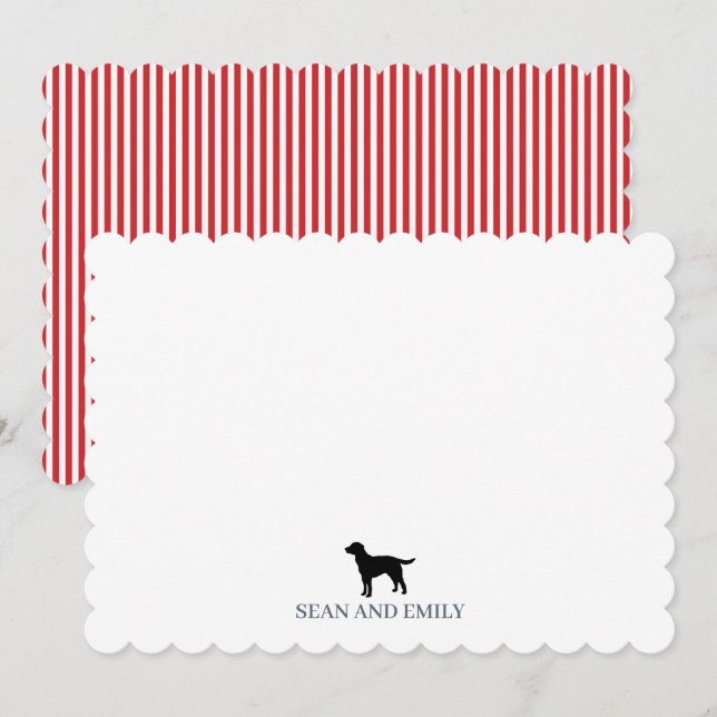Custom Dog Labrador Stripe Logo Stationary Thank You Card (Front/Back)