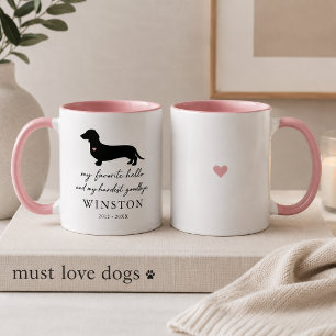 Custom Dog Loss Keepsake   Dachshund Memorial  Mug