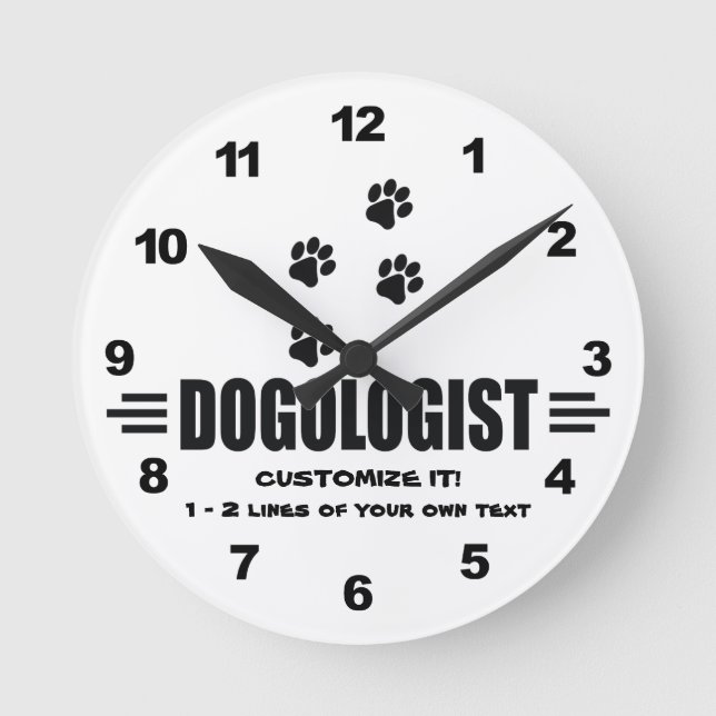 Custom Dog Lover Round Clock (Front)
