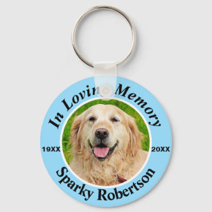 Custom Dog Memorial Blue Key Ring