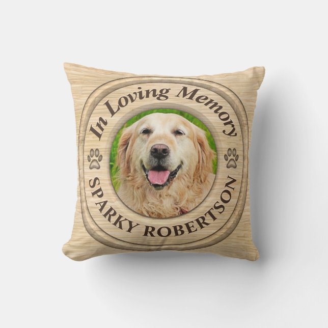 Custom Dog Memorial Keepsake  Cushion (Front)