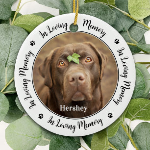 Custom Dog Memorial Pet Loss Sympathy 2 Photo Ceramic Ornament