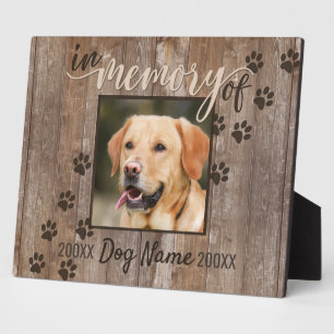Custom Dog Memorial Rustic Wood Look Plaque