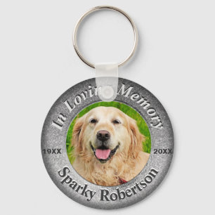 Custom Dog Memorial Silver Key Ring