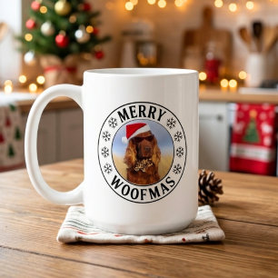 Custom Dog Merry Woofmas Festive Holiday Coffee Mug