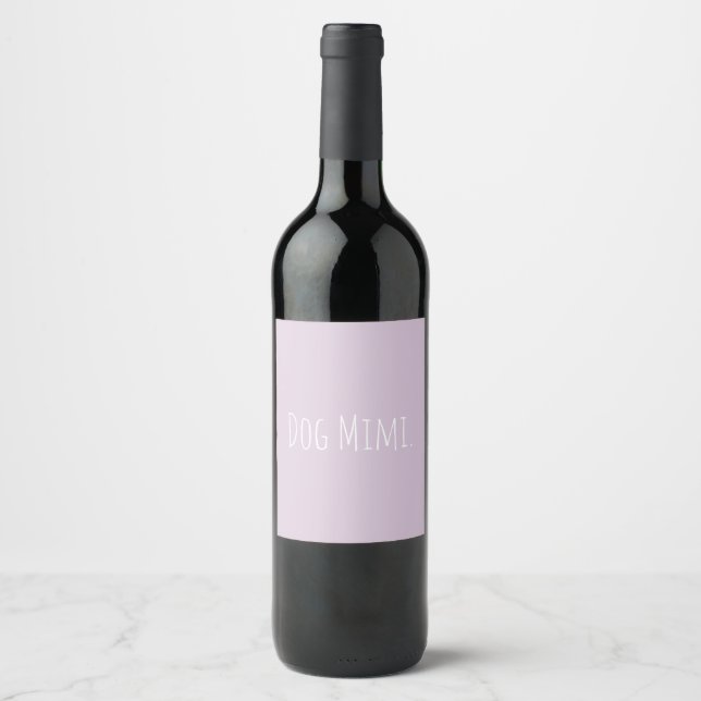 Custom Dog Mimi Modern Wine Label (Front)