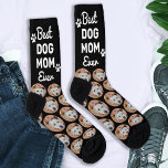Custom DOG MOM Personalised Pattern Pet Photo Crew Socks<br><div class="desc">Best Dog Mum Ever! Surprise the dog lover whether its a birthday, Mothers day or Christmas with these super cute pet photo all over print socks. They'll be a favourite of all dog lovers, and dog moms. Customise these dog photo socks with your pups favourite photo. COPYRIGHT © 2022 Judy...</div>